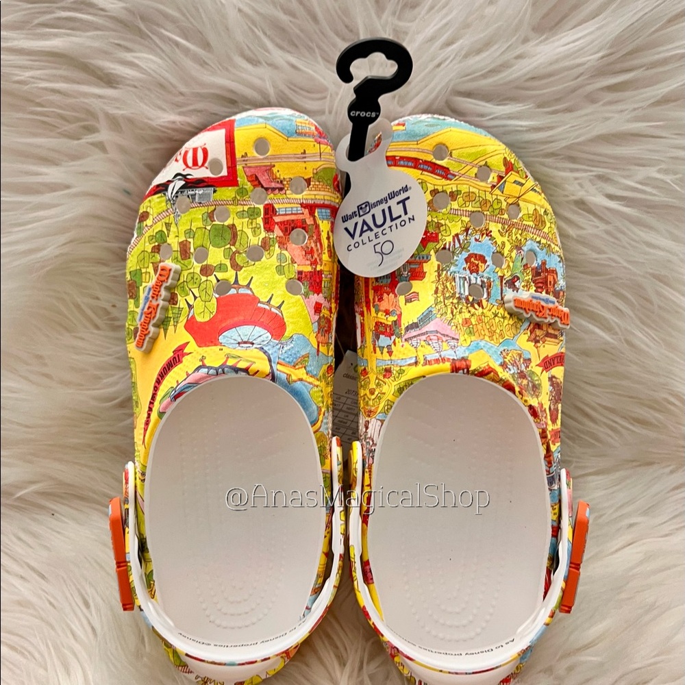 22 Walt Disney World 50th Anniversary Vault Collection Parks Map Crocs